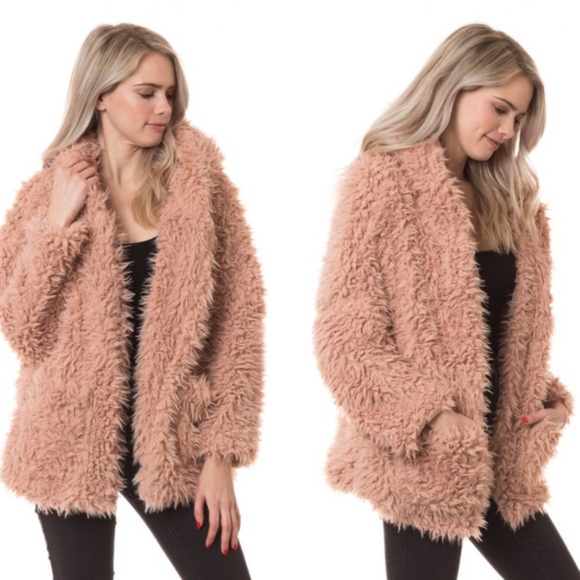 ROSALYNN Furry Jacket - MAUVE - Picture 3 of 3